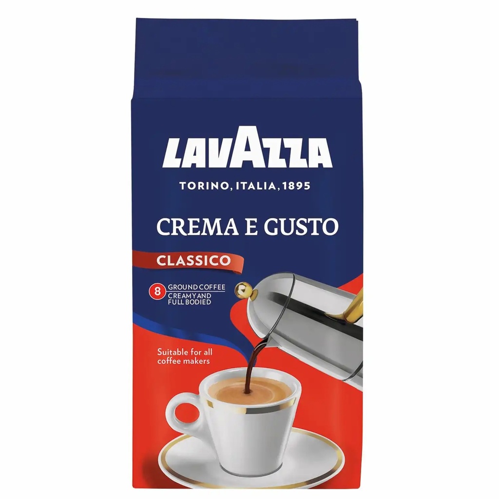 Cafea macinata Lavazza Crema e Gusto, 250g - Gust cremos si solid, amestec Robusta-Arabica, aroma intensa