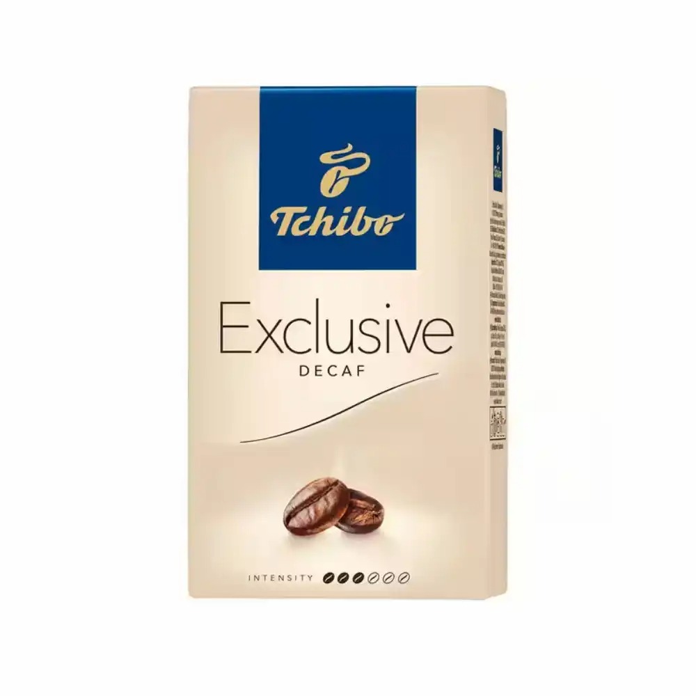 Cafea macinata Tchibo Exclusive Decaf, 250 g - Gust rafinat, fara cofeina, prospetime garantata