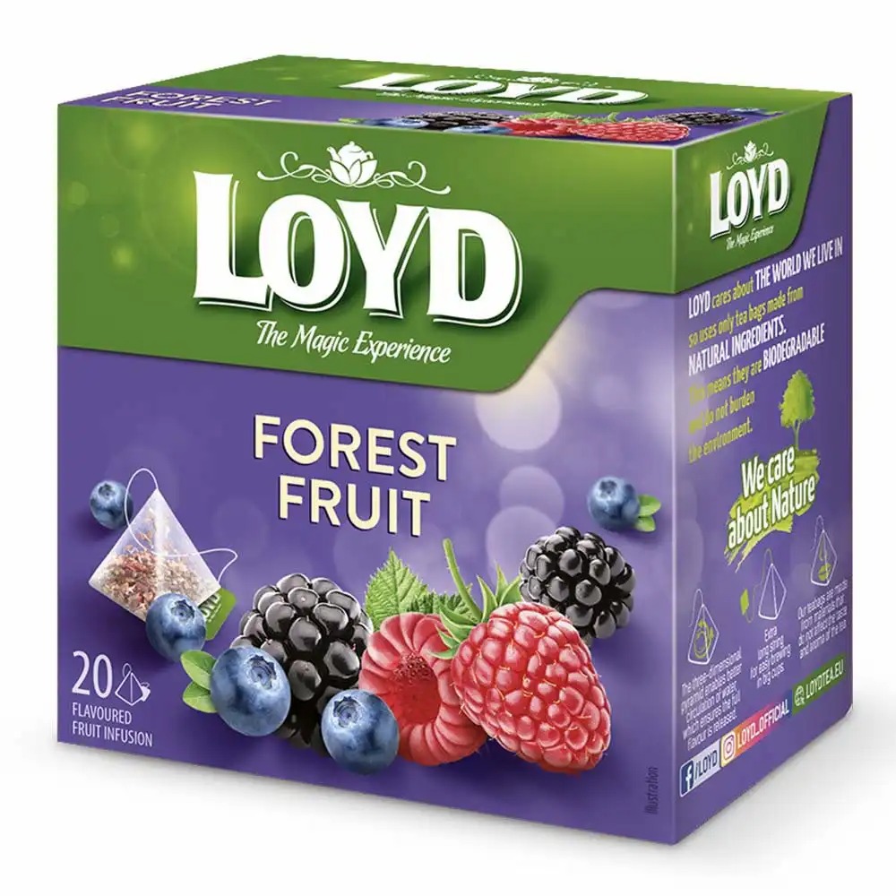 Ceai Loyd Fructe de Padure Piramida, 20 Plicuri, Aroma Intensa, Autentica