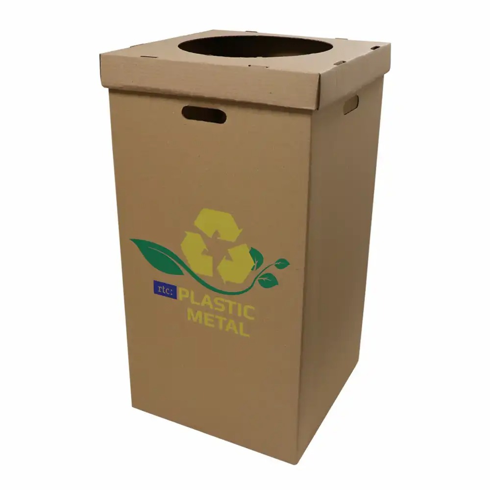 Cos carton colectare selectiva PLASTIC/METAL, 400x400x795 mm, ecologic,160L