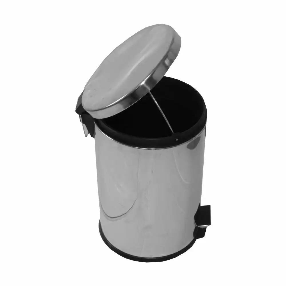 Cos de gunoi inox cu pedala 20 l,  rezistent la coroziune, capacitate medie, argintiu