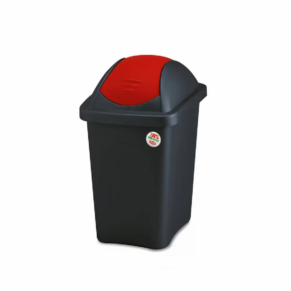Cos gunoi Multipat 60L capac rosu, rezistent, colectare selectiva, plastic durabil