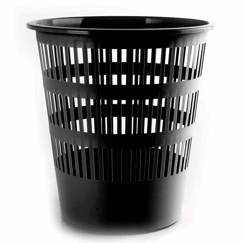 Cos pentru hartii 12 l, plastic perforat, negru, rezistent si usor de curatat