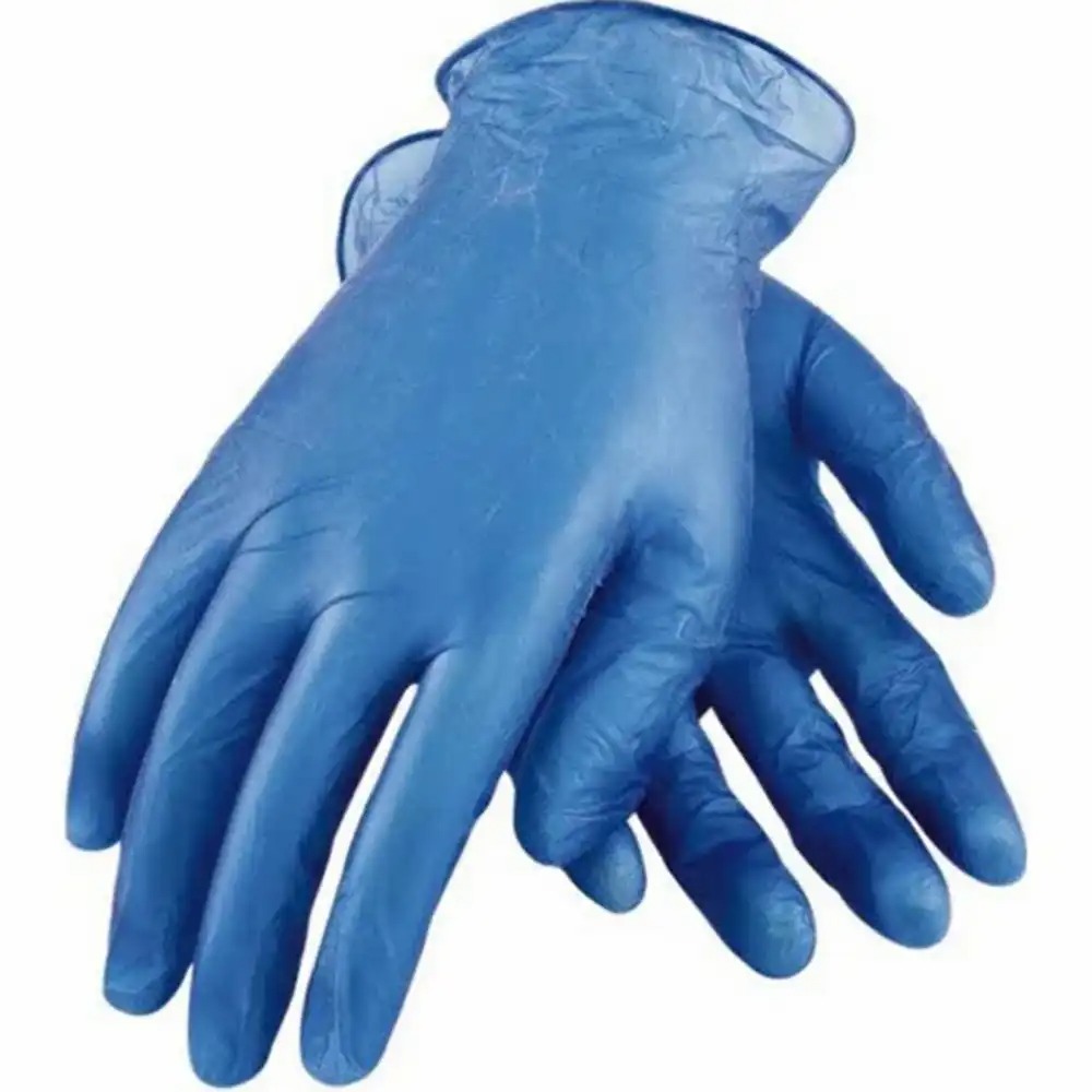 Manusi de unica folosinta GOLDGLOVE, vinil, albastre, marime M, 100 bucati - Protectie eficienta si confortabila