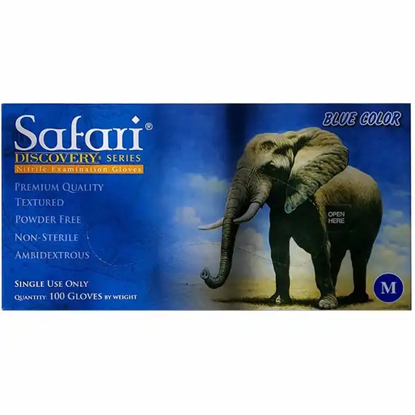 Manusi de unica folosinta SAFARI, Nitril, Marime M, 100 buc, Albastru - Protectie si confort pentru diverse medii