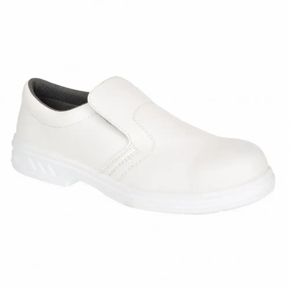 Pantofi de lucru fara siret Okenite S2, alb, marimea 39, protectie impotriva apei, bombeu compozit