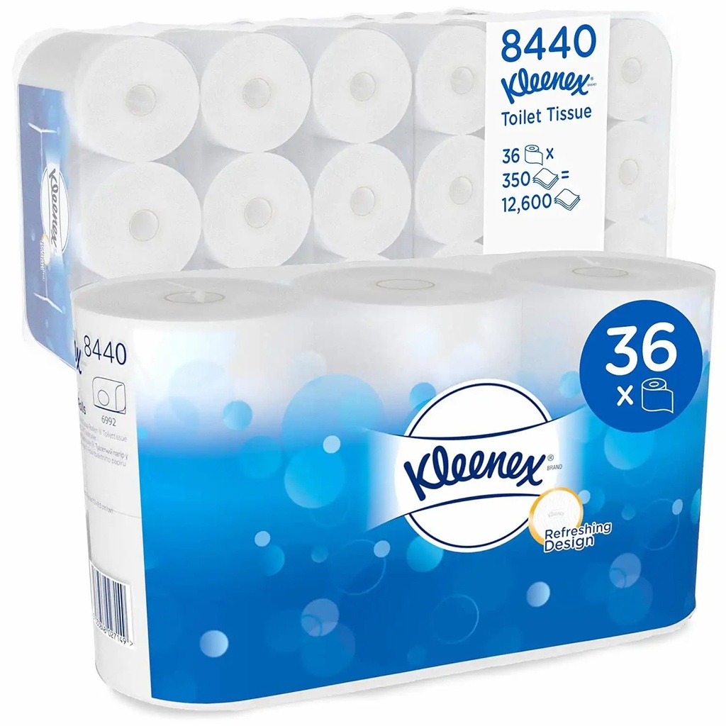 Hartie igienica Kimberly-Clark Kleenex, alb, 3 straturi, 6 role/pachet - Absorbtie ridicata si confort premium