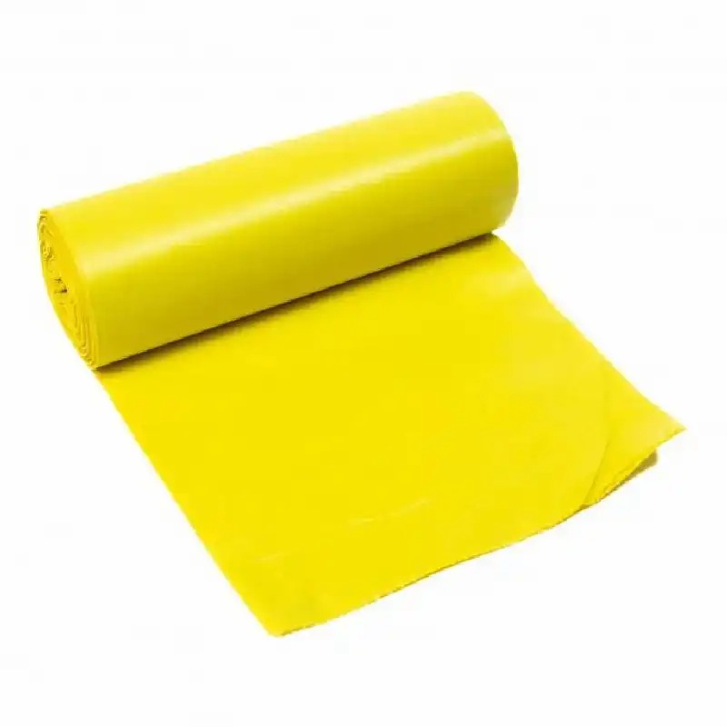 Saci menaj HD-LD, galben, 60 L, parfum citrice, 16 bucati - Durabili si rezistenti, pentru colectarea deseurilor cu eficienta