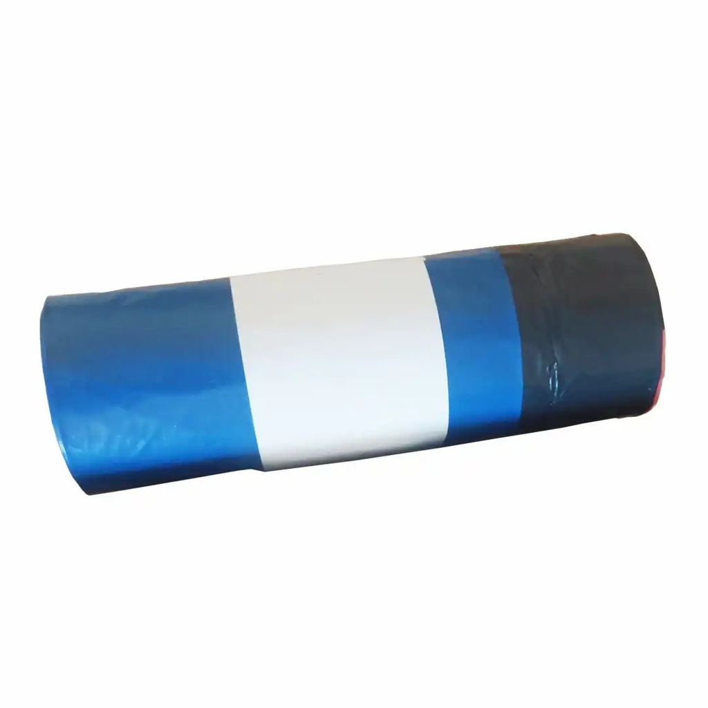 Saci menajeri cu snur LDPE 120 l, negru/albastru, 10 bucati/rola - rezistenta si economie pentru colectarea deseurilor
