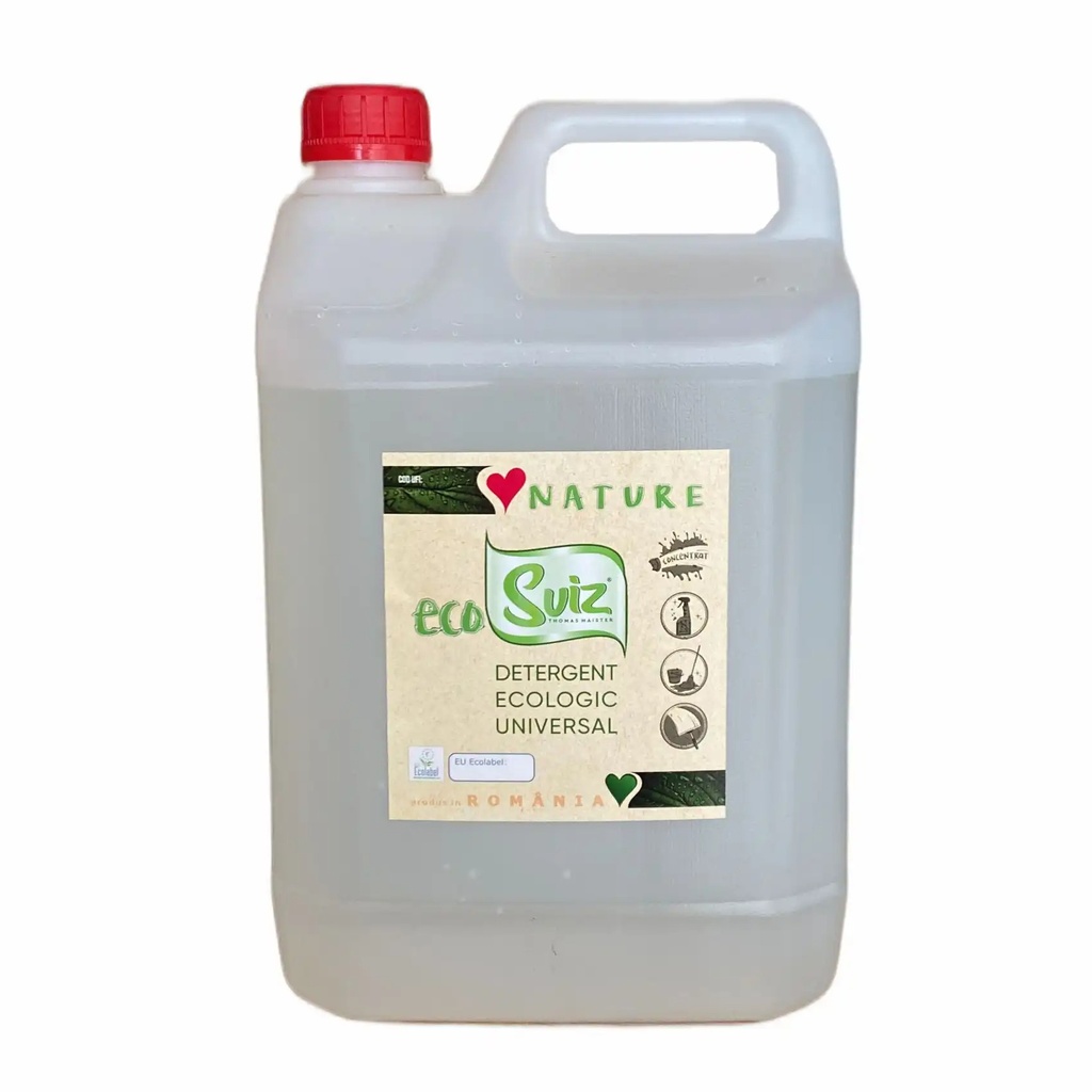 Detergent universal Ecosviz, 5 L, concentrat pentru curatarea eficienta a suprafetelor rezistente, economisind timp si efort