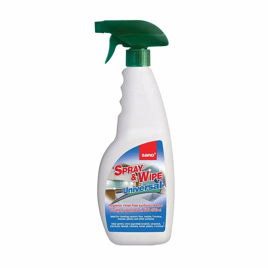 Detergent universal Sano Spray & Wipe, 750 ml, curatare eficienta fara clatire