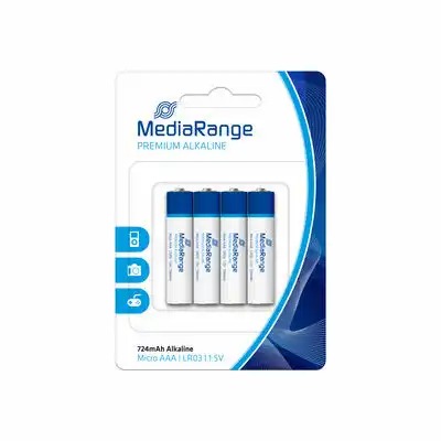 Baterii MediaRange Micro AAA, 1.5V, 724 mAh, 4 Buc, Fiabile si Durabile