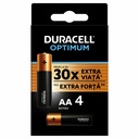 Baterii DURACELL R6 Optimum AA, 4 buc, Formula Unica, Performanta Imbunatatita, Ambalaj Reciclabil