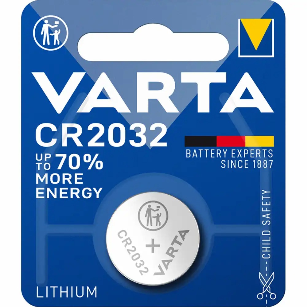 Baterie Varta CR2032, 3V, Durata Lunga de Viata, Utilizata in Ceasuri Electronice, Dispozitive Medicale si Alte Dispozitive, 1 Bucata/Blister