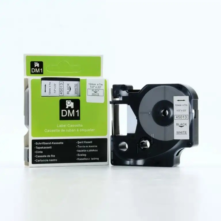 Banda Dymo D1 19 mm x 7 m Negru/Verde, Compatibila cu DYMO Label Manager - Etichete Organizare Eficiente