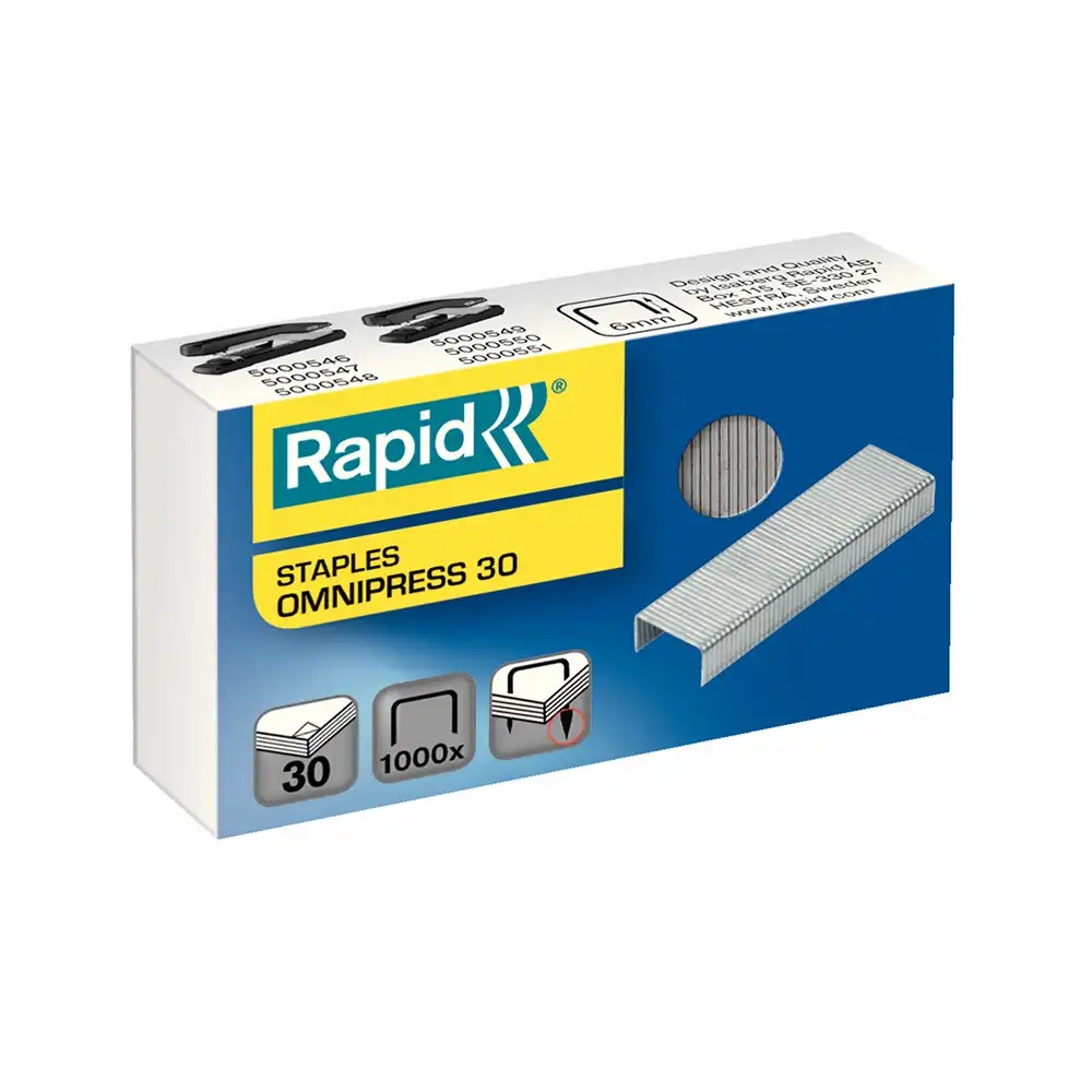Capse Rapid Omnipress 6 mm, 2-30 coli, 1000 buc/cutie, pentru Capsator Rapid Omnipress - Eficienta si Performanta Inalta