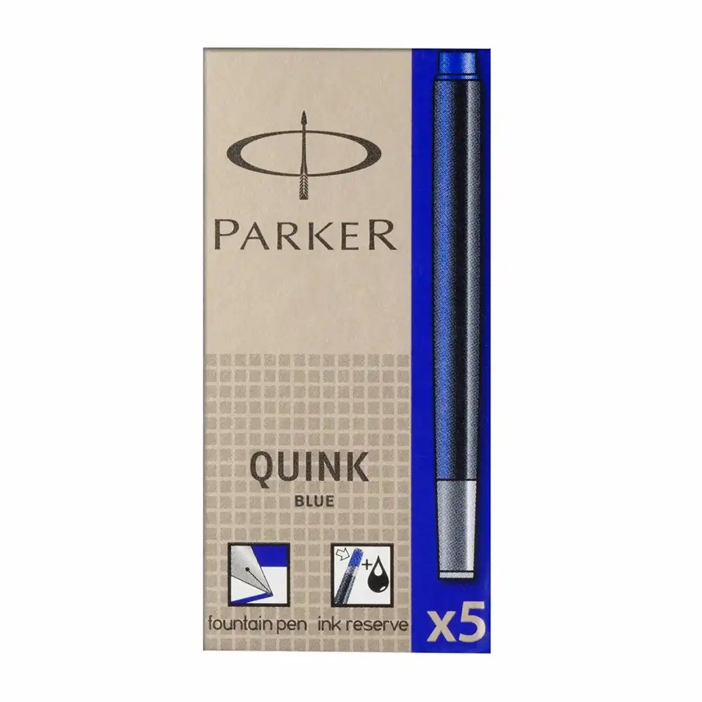 Patroane cerneala Parker Quink albastre, set 5 buc, compatibile cu instrumentele Parker