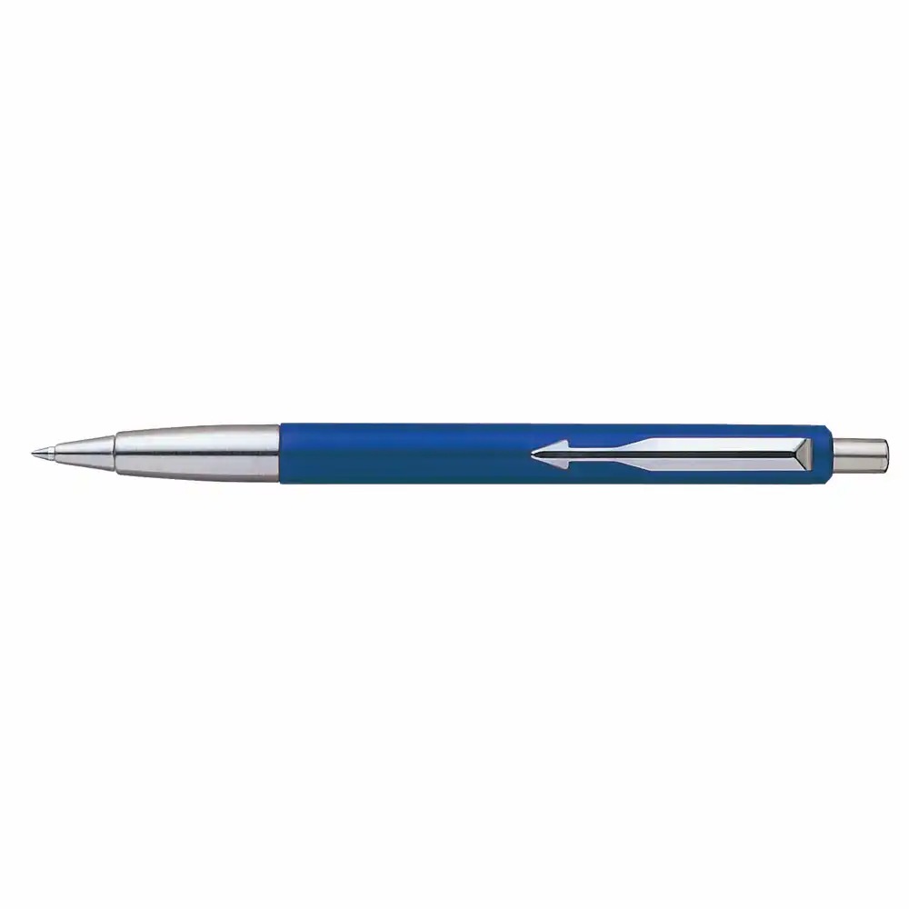Pix Parker Vector, Mecanism Apasare, 0.8 mm, Accesorii Cromate, Albastru, Scriere Precisa
