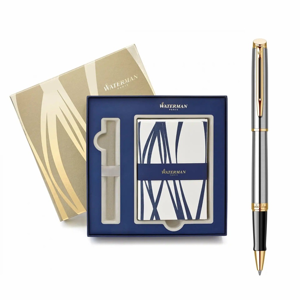 Set roller Waterman Hemisphere SS-GT, placat cu aur 23K, in cutie cadou eleganta
