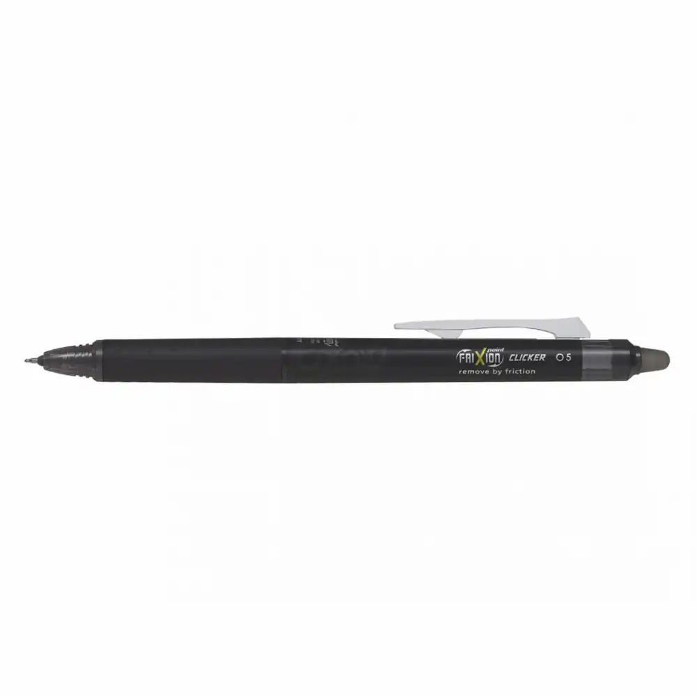 Roller gel Pilot Frixion Clicker, 0.5 mm, negru, mecanism clic, reincarcabil, precis