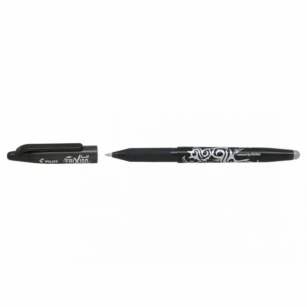 Roller cu gel Pilot Frixion Ball, 0.7 mm, negru, scriere termosensibila, ergonomic, reincarcabil