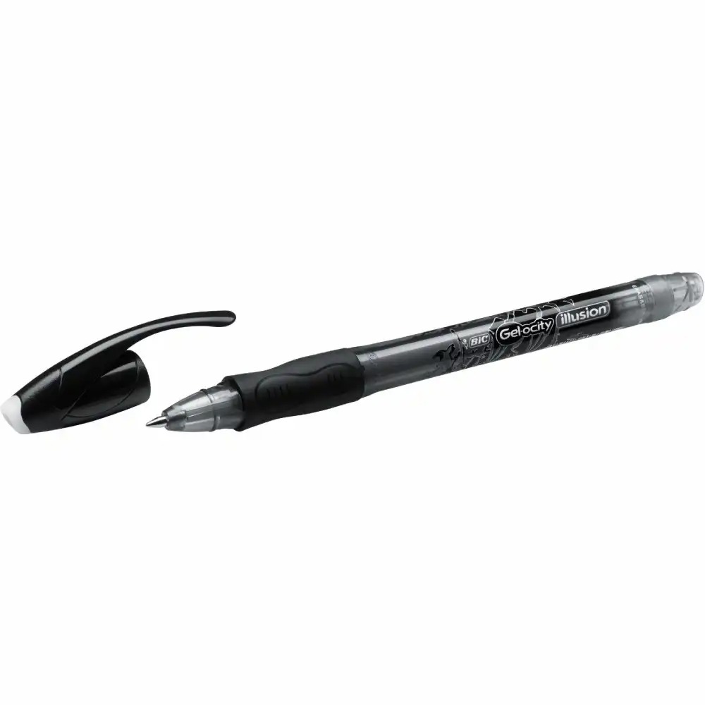 Pix BIC Gel-ocity Illusion, Roller Gel Termosensibil, 0.7mm, Negru, Ergonomic