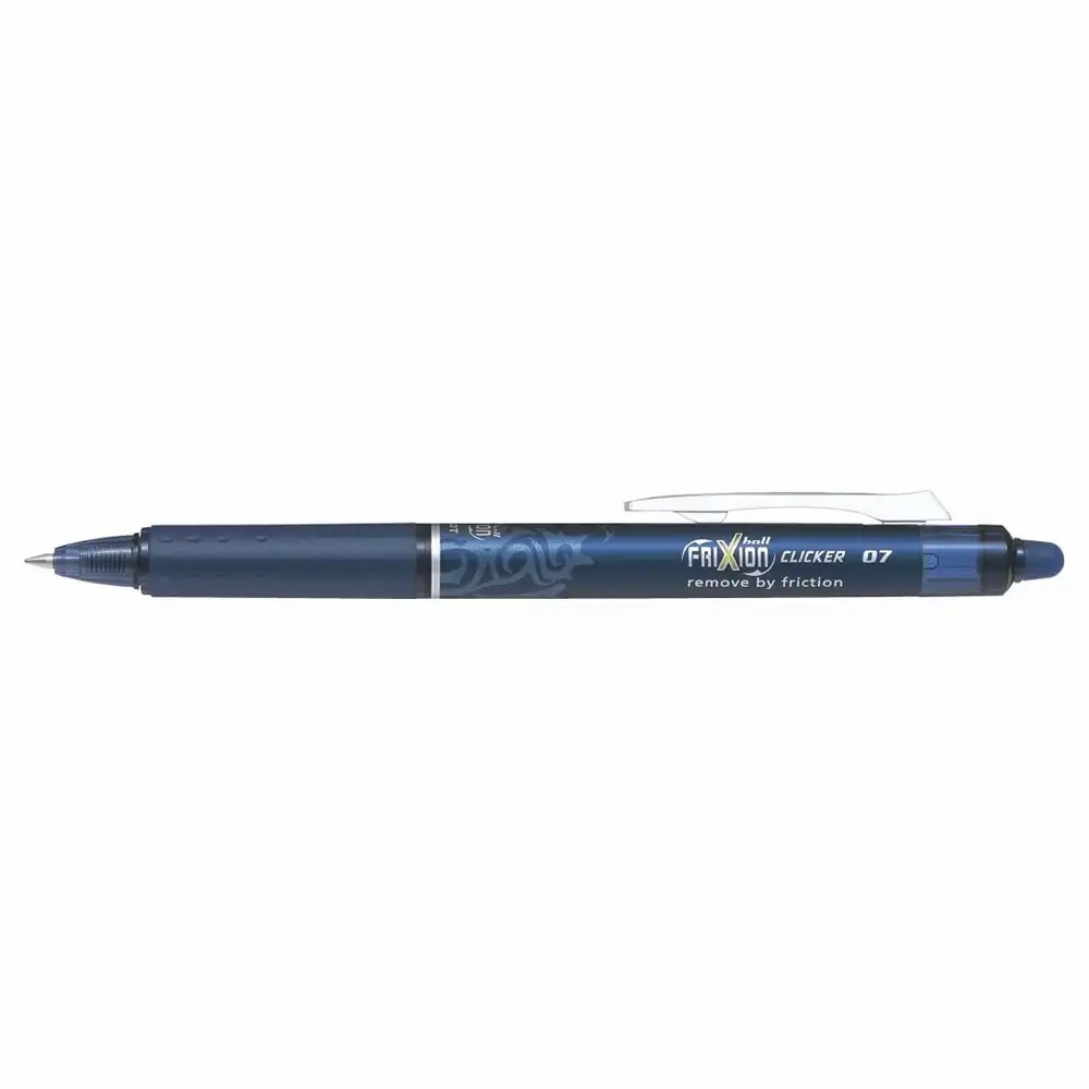 Roller gel Pilot Frixion Clicker retractabil, 0.7mm, bleumarin, cerneala inovatoare, reincarcabil