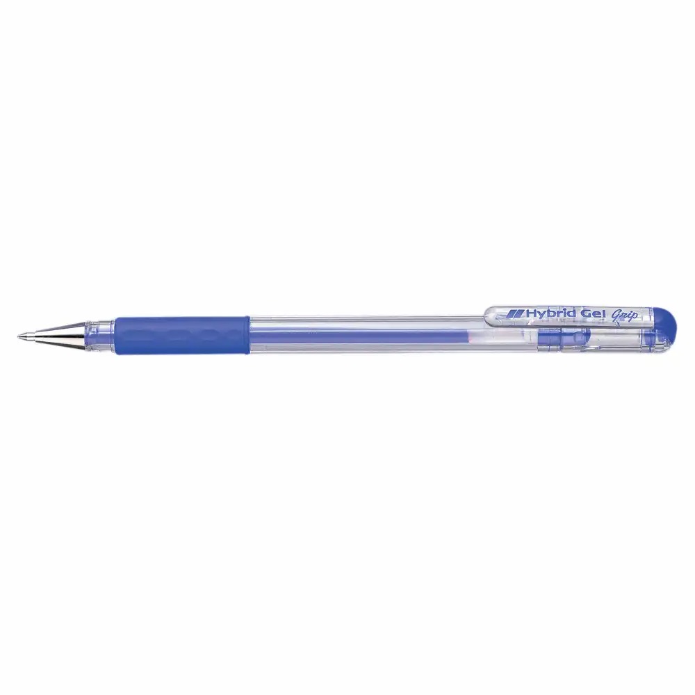 Roller gel Pentel Hybrid GelGrip 0.6 mm albastru, design ergonomic, scriere precisa