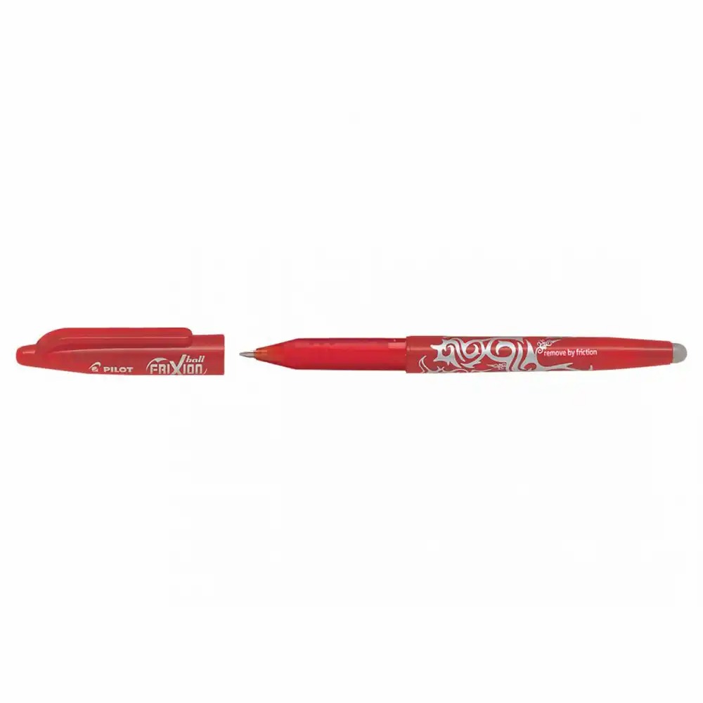 Roller cu gel Pilot Frixion Ball, fara mecanism, 0.7 mm, rosu, scriere termosensibila, ergonomic