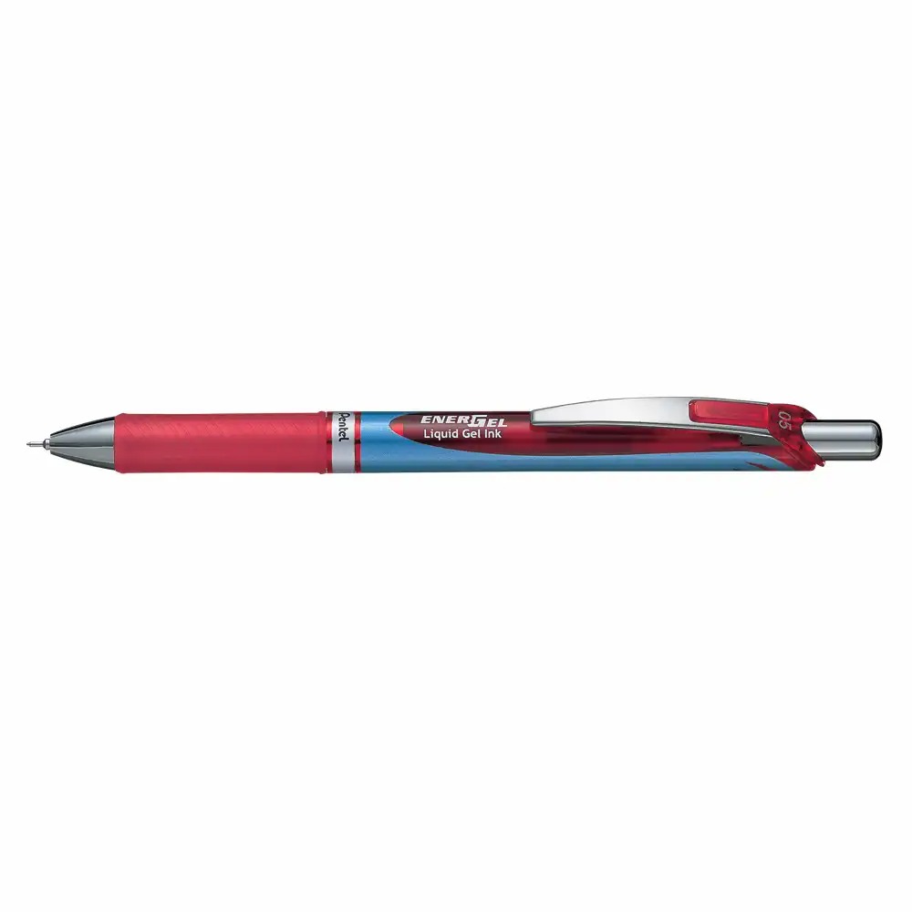 Roller cu gel Pentel Energel 0.5 mm, Plastic, Rosu - Confort si Precizie Pentru O Scriere Eleganta