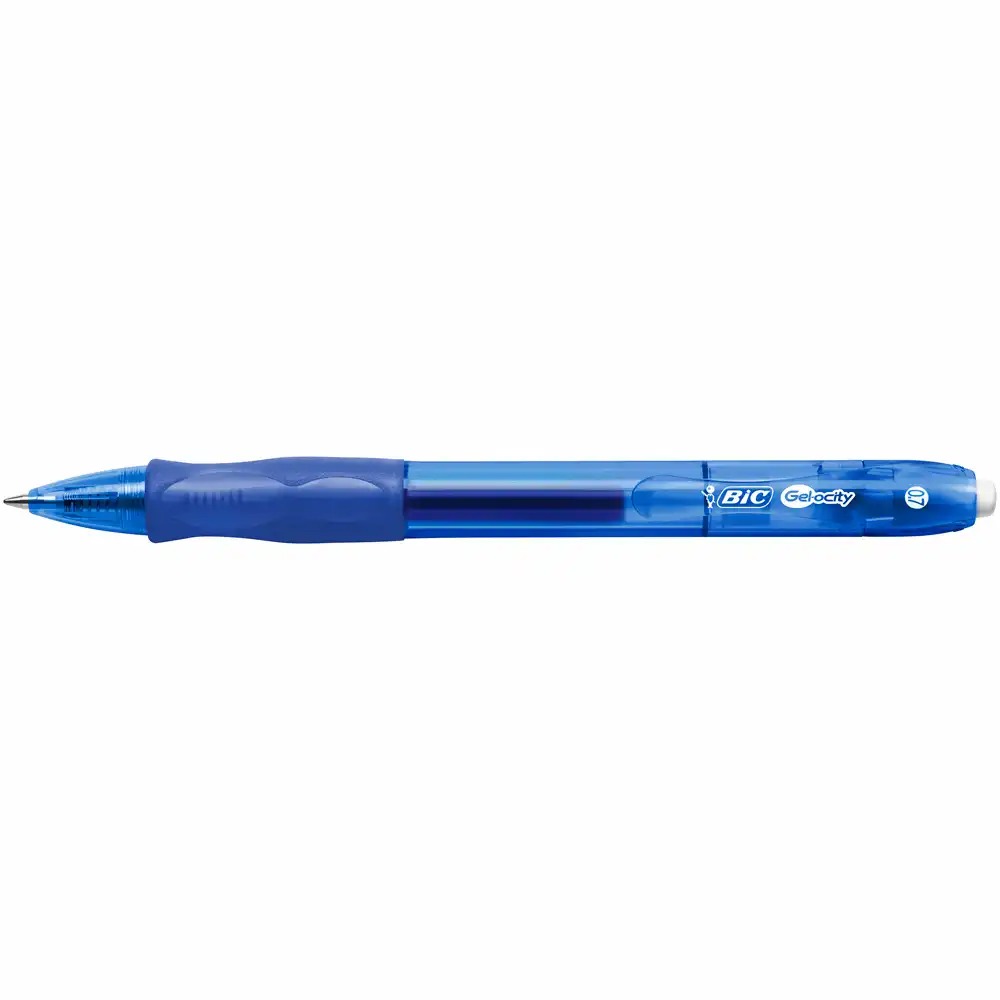 Pix gel BIC Gel-ocity Clic, retractabil, 0.7 mm, albastru - experienta de scriere precisa si confortabila