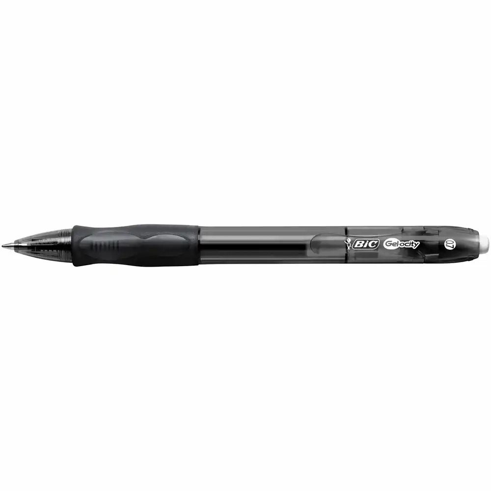 Pix gel BIC Gelocity Clic, 0.7 mm, negru - scriere precisa si confortabila