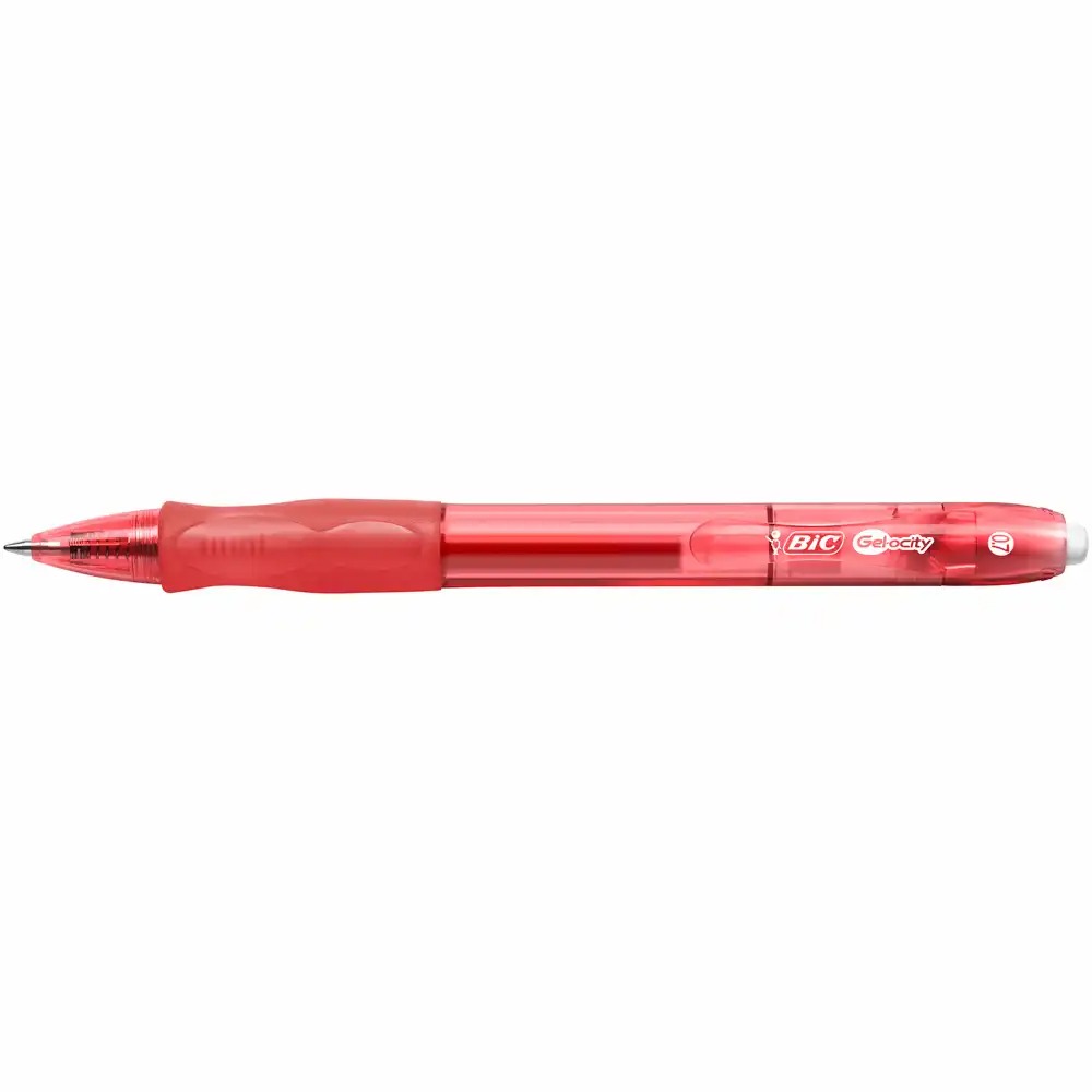 Pix Gel BIC Gelocity Clic, 0.7 mm, Scriere Rosie, Retractabil, Confortabil, Precis