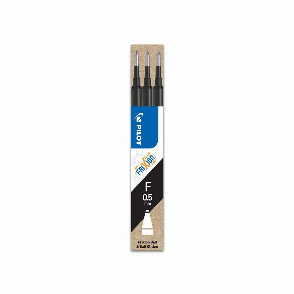 Rezerve roller gel Pilot Frixion Ball 0.5mm, negru, set 3 bucati - Reincarcabile, Termosensibile