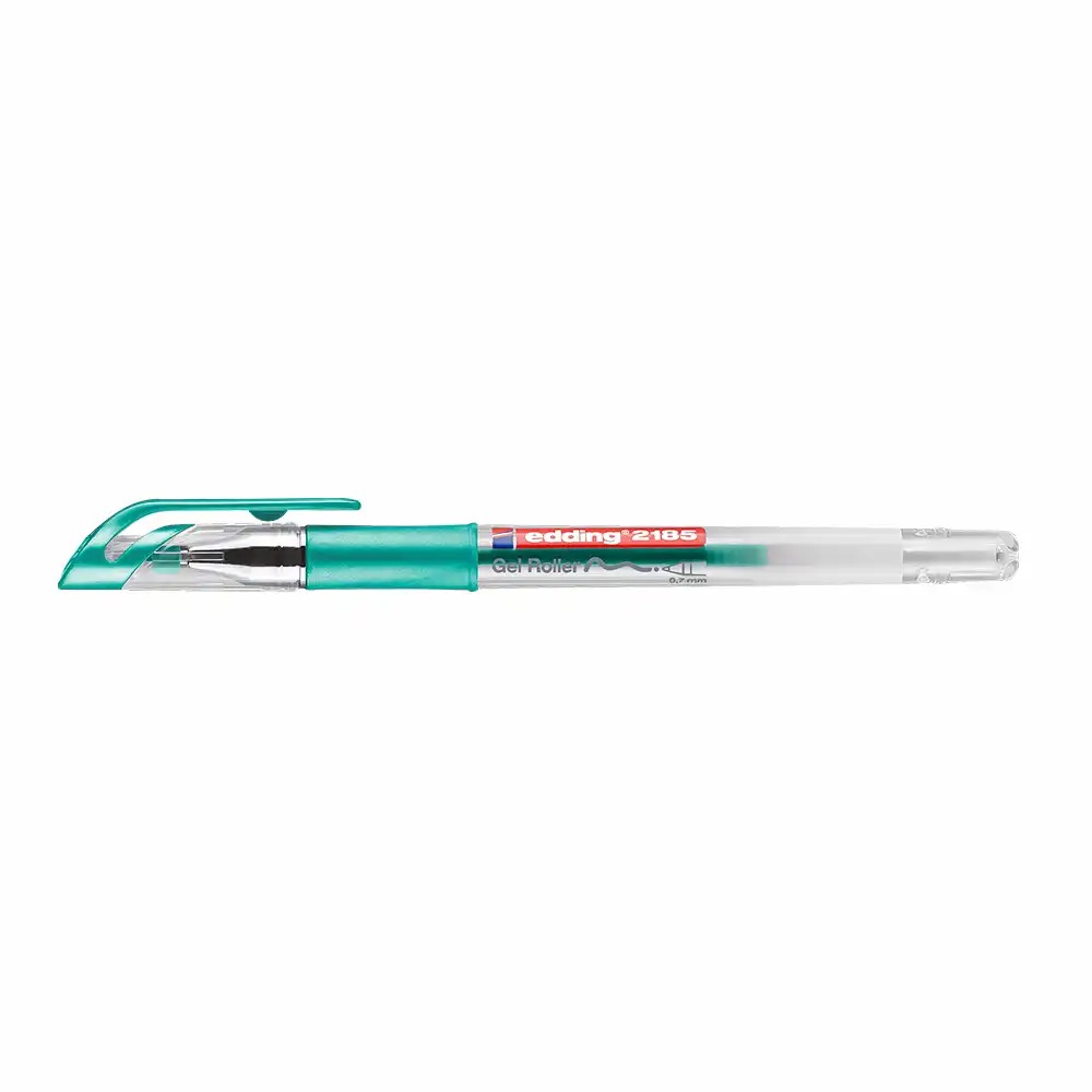 Roller cu gel Edding 2185, Varf 0.7 mm, Verde Metallic, Scriere Precisa si Confortabila
