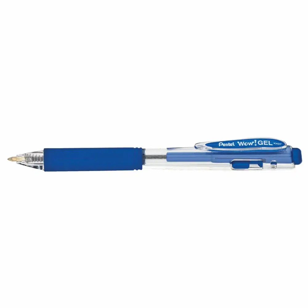 Roller cu gel Pentel Wow!Gel, 0.7 mm, plastic, albastru - Scrie cu stil si confort