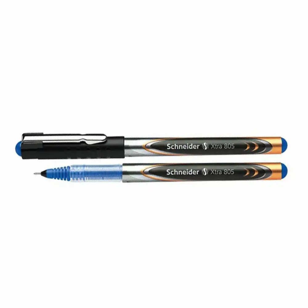 Roller cu cerneala Schneider Xtra 805, 0.5 mm, albastru, varf otel inoxidabil, rezervor vizibil