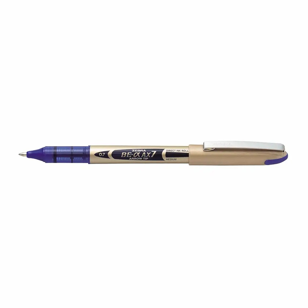 Roller Zebra Be-Alpha AX-7, 0.7 mm, Albastru, Scriere Precisa si Confortabila