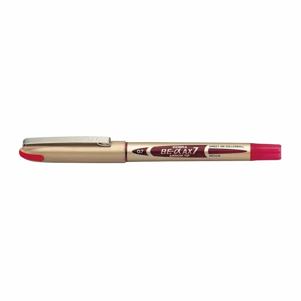 Roller Zebra Be-Alpha AX-7, Varf 0.7 mm, Cerneala Lichida, Rosu - Scriere Precisa si Confortabila