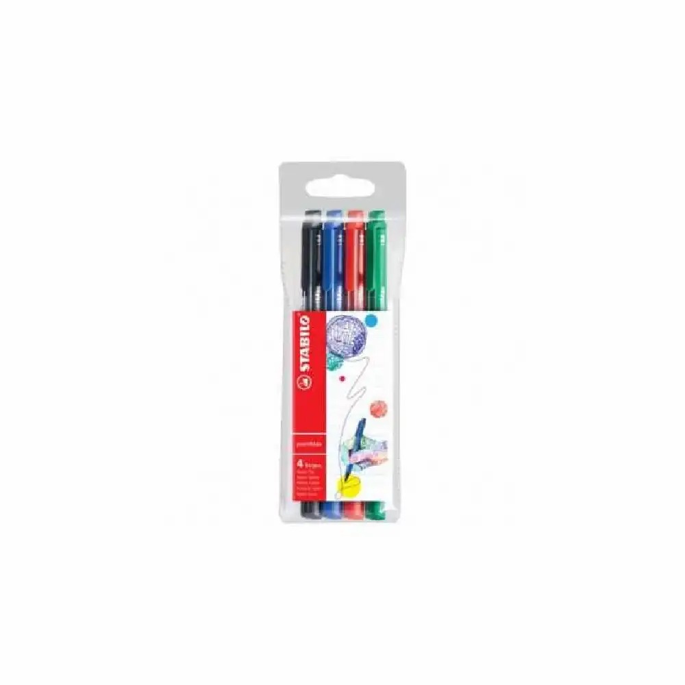 Set 4 culori Stabilo Point Max, varf 0.8mm, ilustratii vibrante, ergonomice
