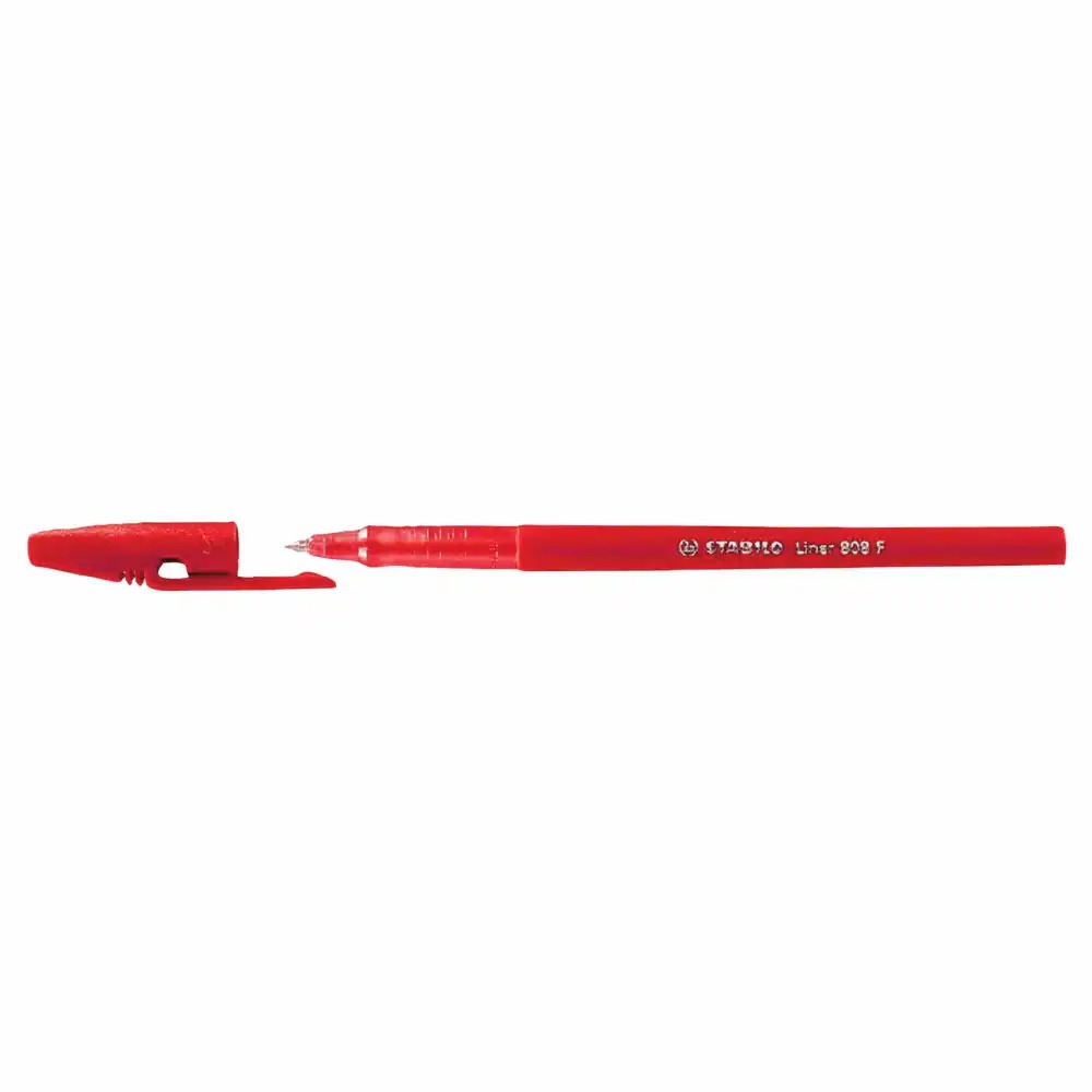 Pixuri Stabilo Liner 808, Varf 0.38 mm, Rosu, 10 Buc/Cutie - Evidentiaza Precis si Clar