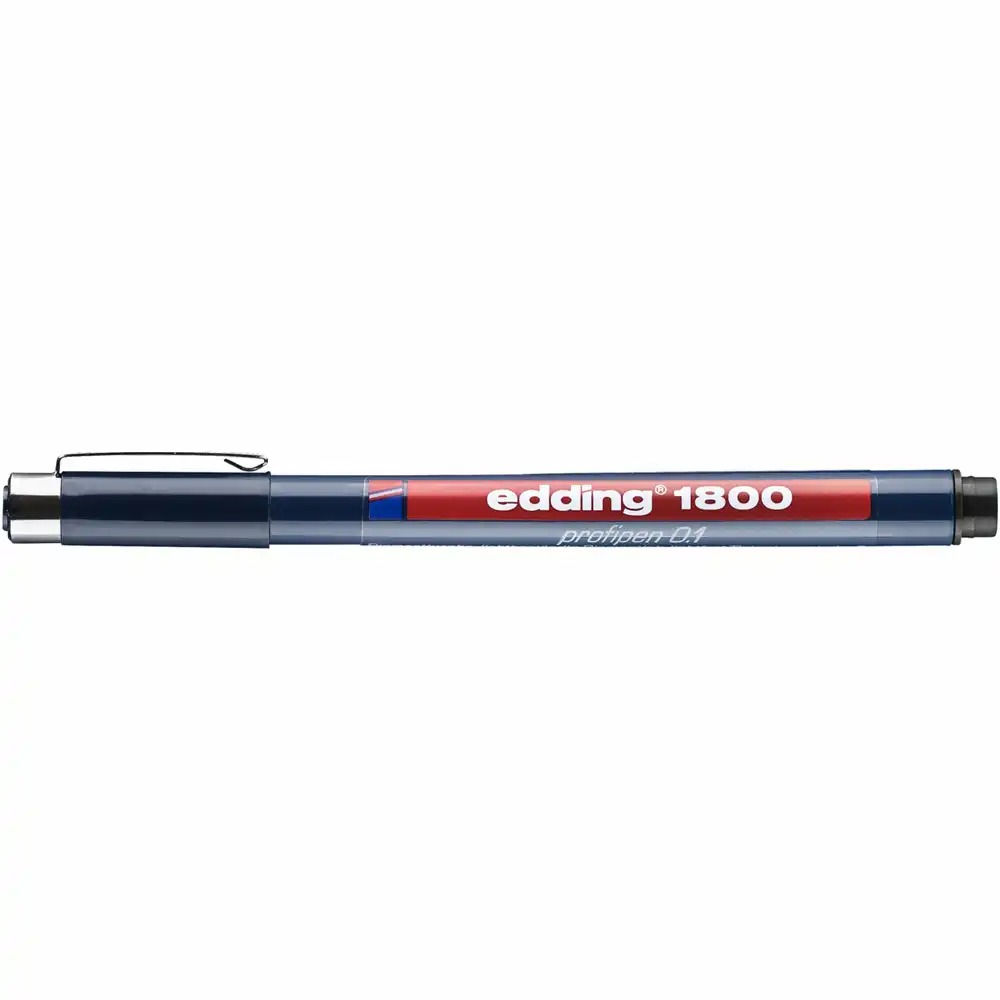 Edding 1800 Liner, Desen Tehnic, Varf 0.1 mm, Negru, Cerneala Rezistenta la Apa