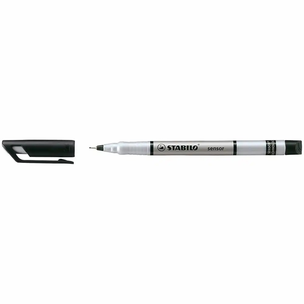Liner Stabilo Sensor 0.3mm Negru - Tehnologie Sensor, Scriere Precisa, Durabil