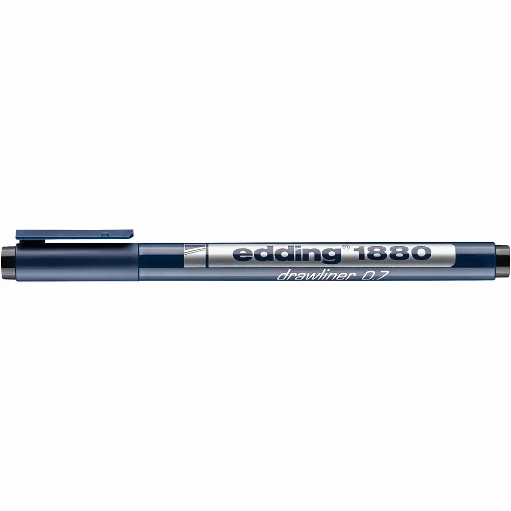 Edding 1880 Liner Desen Tehnic, Varf 0.7 mm, Cerneala Neagra, Rezistenta la Apa