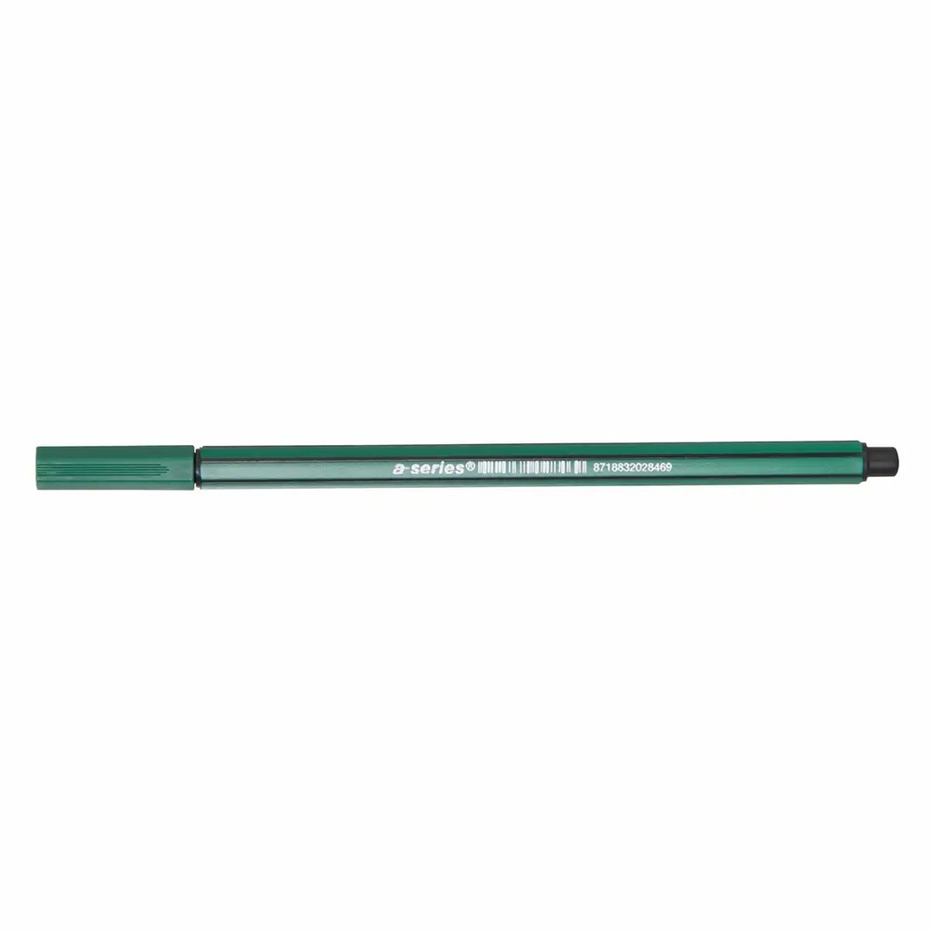 Fineliner A-series Verde, 0.4 mm, Corp Hexagonal Clasic, Scriere Precisa, Cerneala Pe Baza de Apa