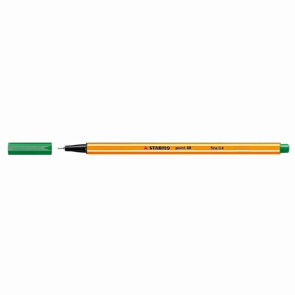 Liner Stabilo Point 88, Varf Feltro 0.4 mm, Verde Vibrant, Durabil si Precis