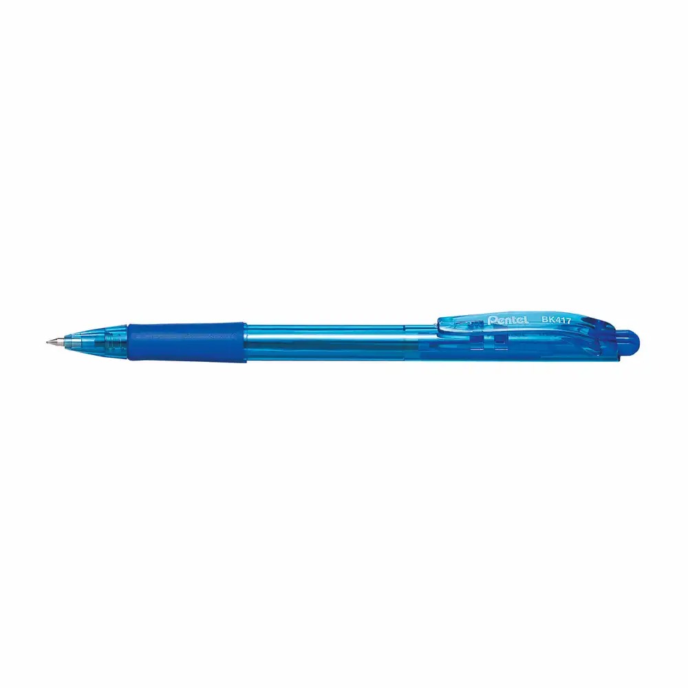 Pix retractabil Pentel BK-417, 0.7 mm, plastic, albastru - Scriere clara si confortabila, design ergonomic