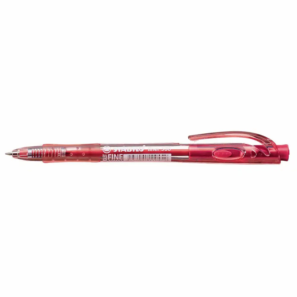 Pix Stabilo Liner 308, 0.38 mm, rosu, 10 bucati/cutie, pentru scriere precisa