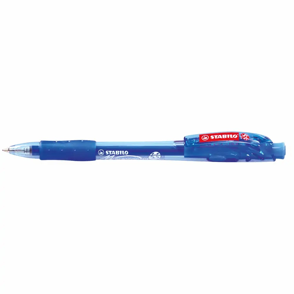 Pix Stabilo Marathon 318, 0.38 mm, albastru, 10 bucati/cutie, grip ergonomic, varf din otel inoxidabil