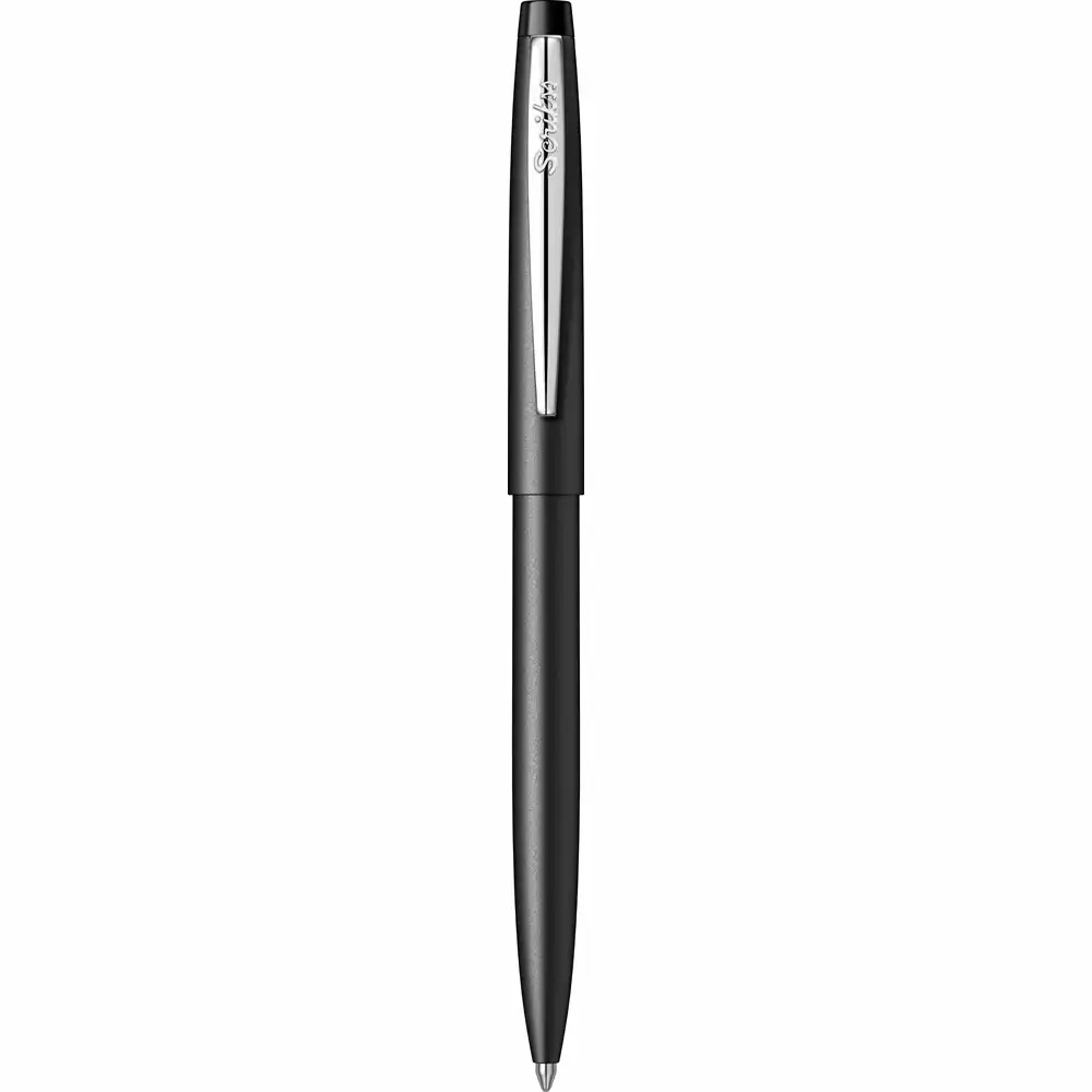 Pix Scrikss Black, metalic, varf M, scriere albastra - Eleganta si performanta intr-un instrument de scris premium